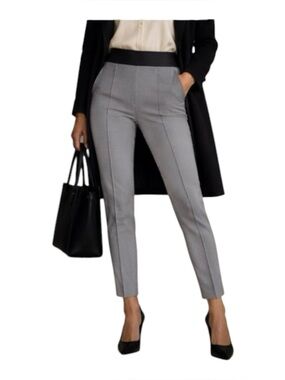 BOSS Hugo Boss Talmire Cigarette Pants Houndstooth Side Zip Stretch Size 6 New